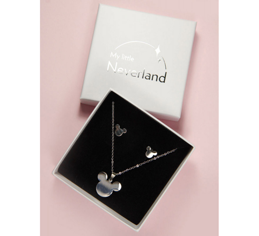 Mickey Mouse Disney Stainless Steel Pendant and Earrings Set