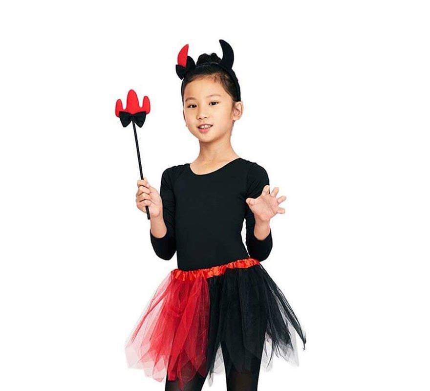 Children's Devil Set: Tutu, Headband and Wand