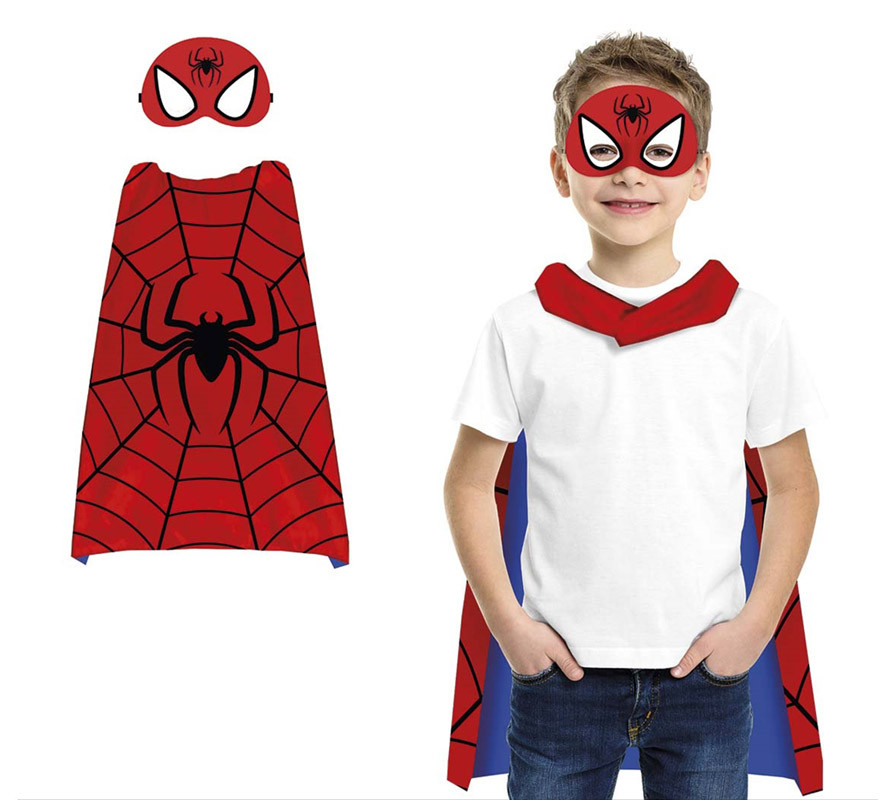 Set per bambini Super Spider: maschera e mantello da 70 cm