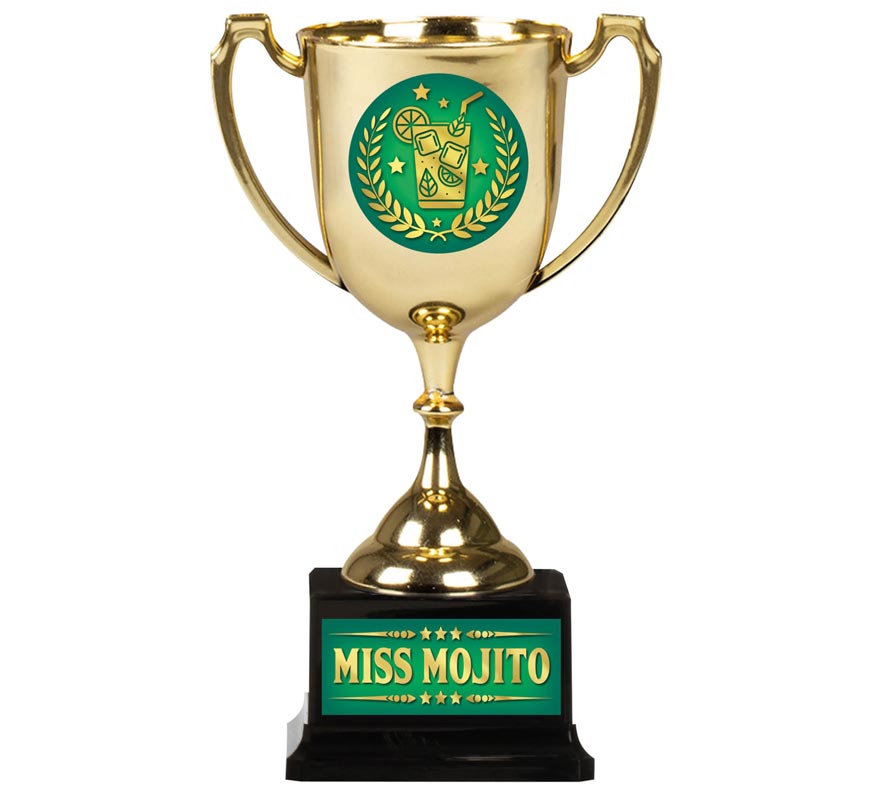 Copo Miss Mojito dourado e verde 18 cm