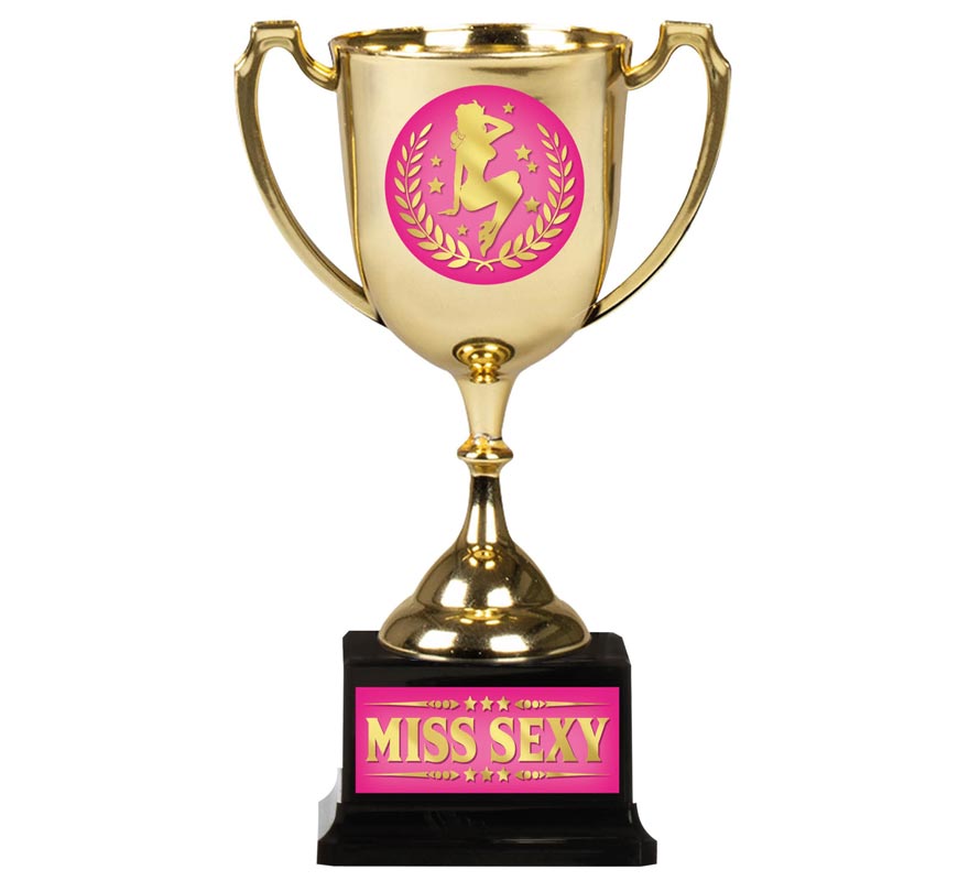 Miss Sexy gold and fuchsia cup 18 cm