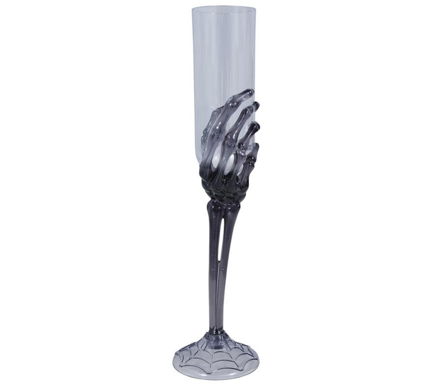 Transparent Cup with Black Skeleton Hand of 25 cm