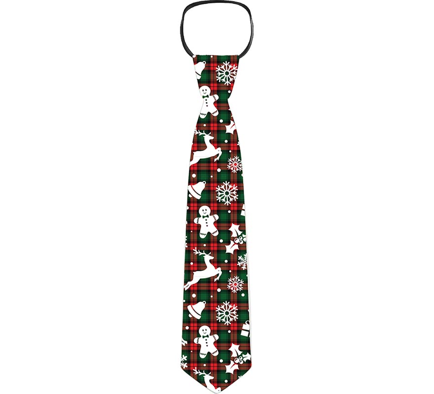 45cm green and red plaid Christmas figure tie