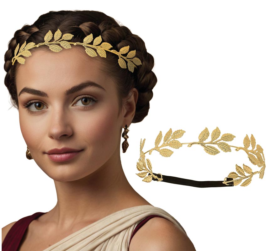Corona de Laurel dorada Metálica