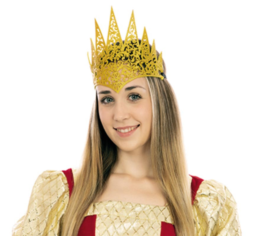 Corona della regina d'oro con punte