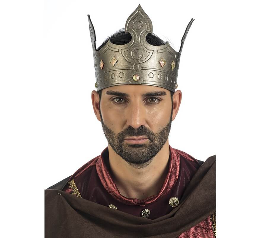 Corona del re in colore argento per adulti