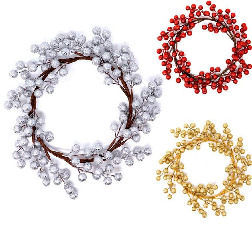 Coroa decorativa de Natal de 28 cm em várias cores