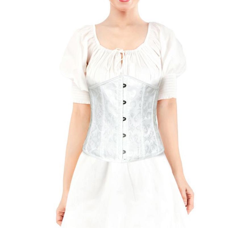 Corset Jacquard Blanco para mujer