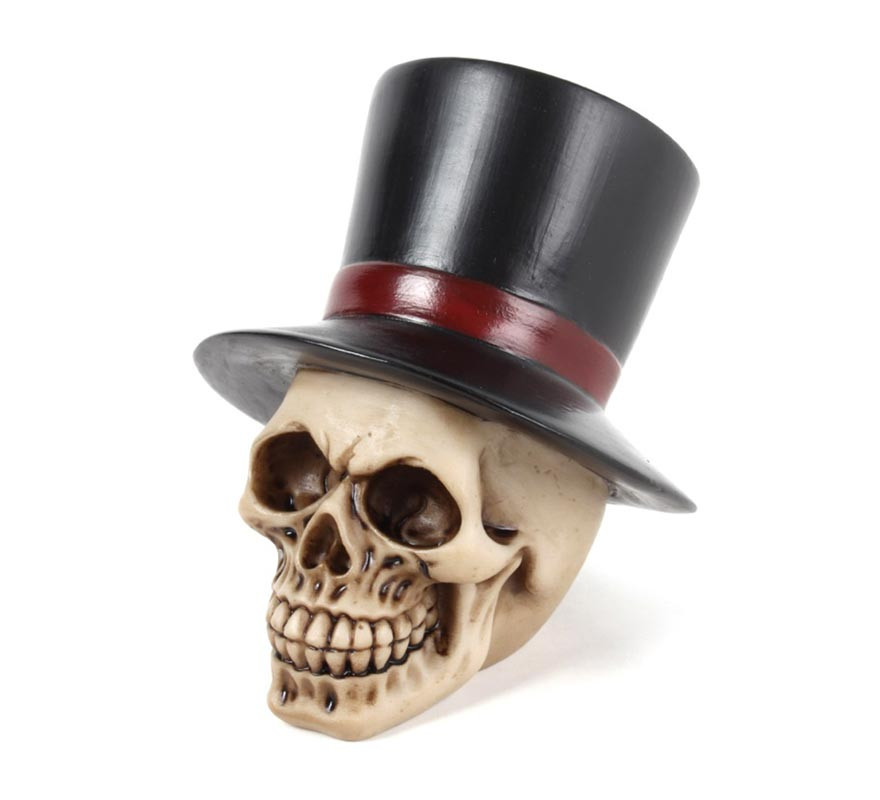 Groom Skull with Hat Resin 7.5x9x9 cm