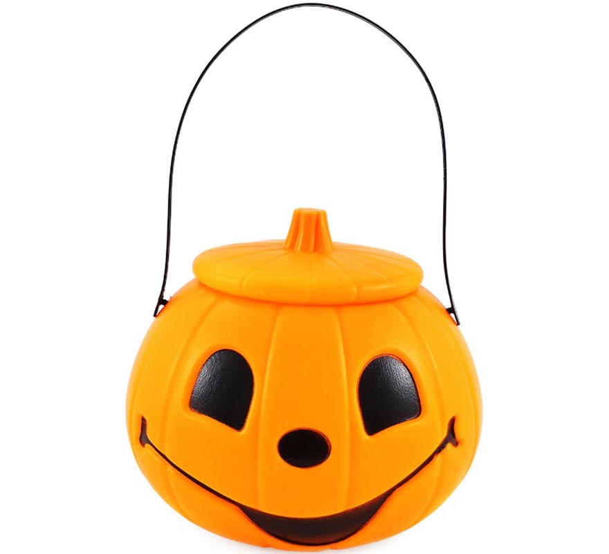 Orange Pumpkin Bucket with Lid
