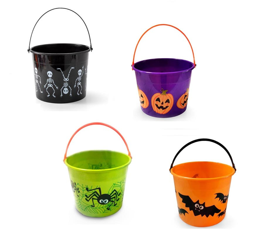 Halloween Print Bucket with Pumpkins in various colors