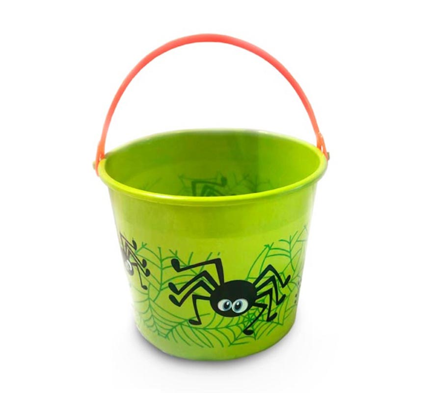 Balde estampado de Halloween com abóboras em várias cores