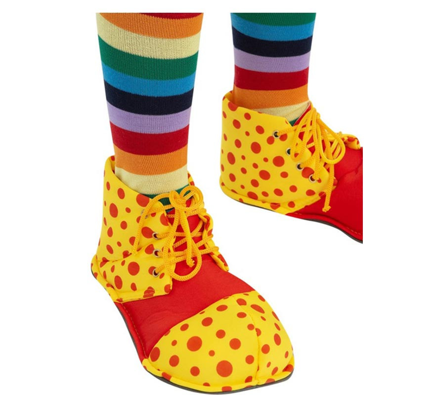 Copriscarpe Clown rosso e giallo per bambini