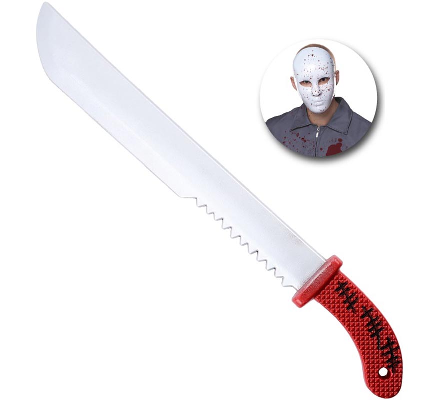 Serrated Knife with Red Handle