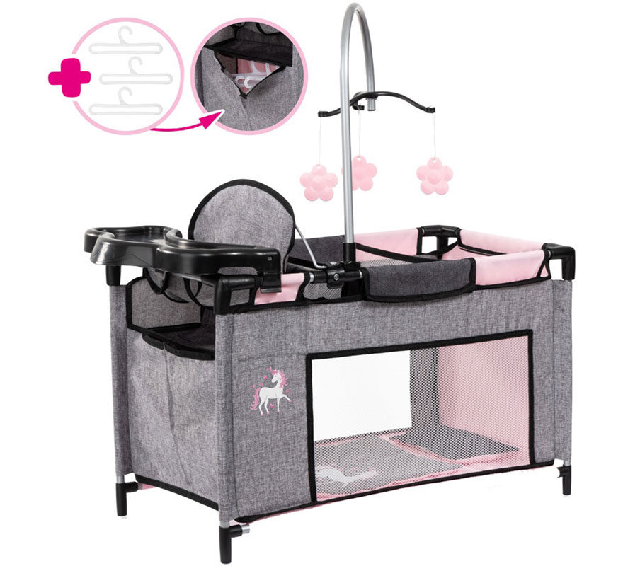 Cuna de viaje para Muñecas con accesorios