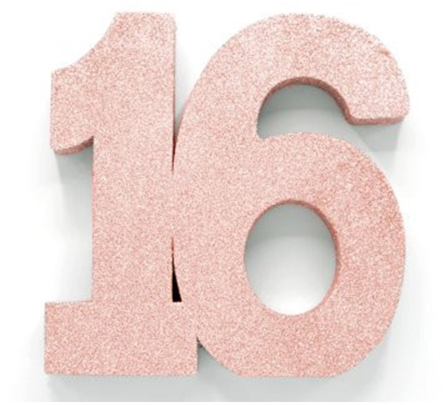 Roségold Farbe Nummer 16 Tischdekoration