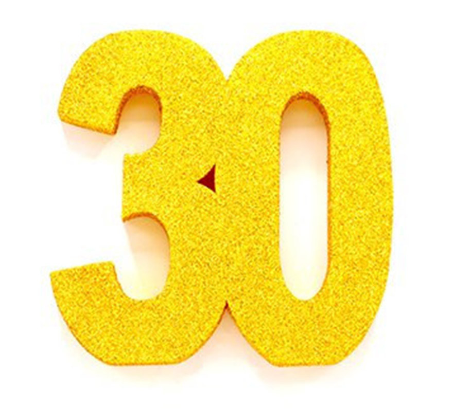 Decoración de Mesa Número 30 Color Oro