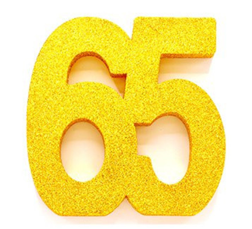 Decoración de Mesa Número 65 Color Oro