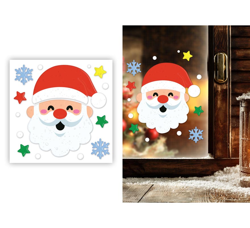 Decoração de Papai Noel em Gel 20x25 cm