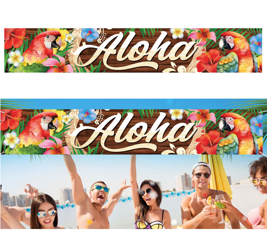 Aloha decoration made of 290x150 cm fabric