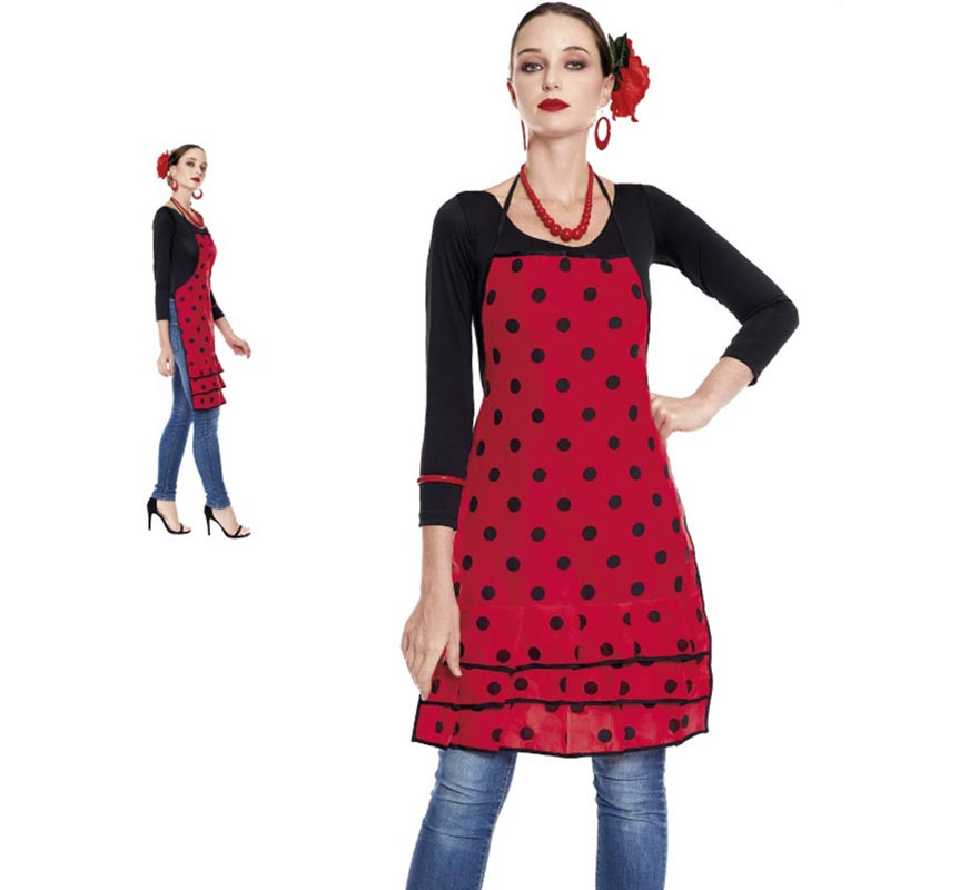 Dysmad Costumizate! Vestido de Sevillana para Mujer Adulta en Distintas  Tallas y diseños (XXL, Blanco y Rojo) : : Moda