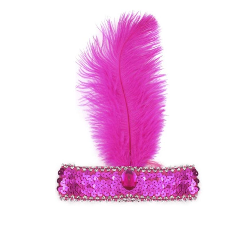 Tiara Charleston com Pena e Lantejoulas em várias cores