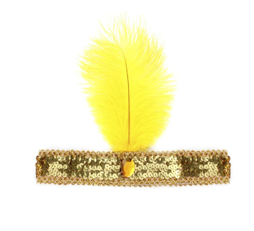 Tiara Charleston com Pena e Lantejoulas em várias cores