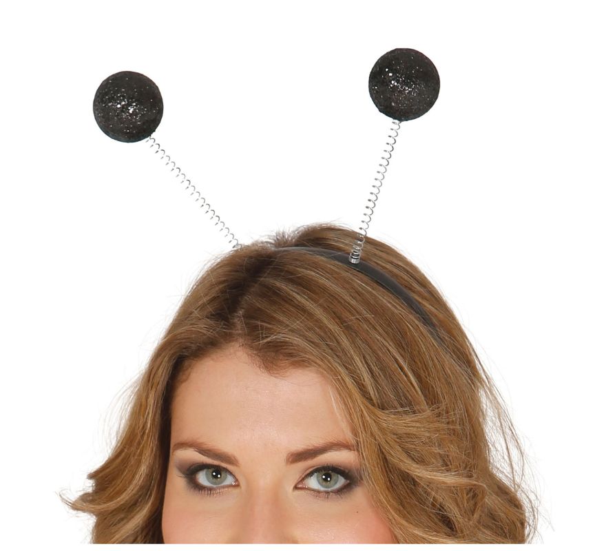 Diadema com antenas e bolas de gelo em várias cores