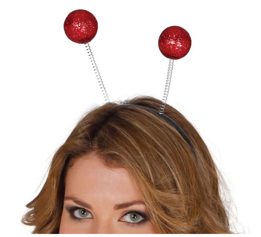 Diadema com antenas e bolas de gelo em várias cores