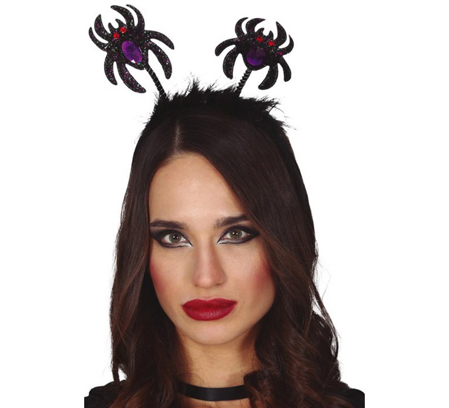 Glitter Black Spiders Headband