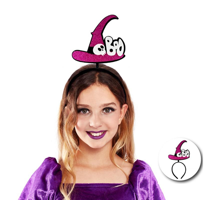 Purple Boo Witch Headband for Kids
