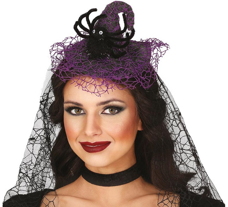 Tiara de bruxa com véu