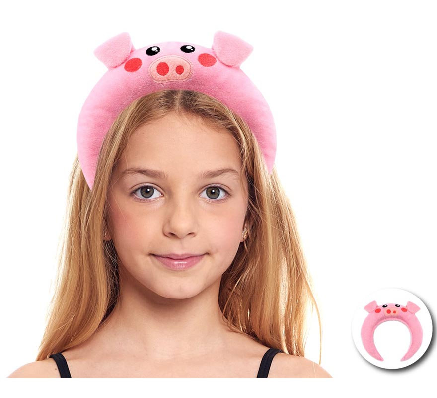 Tiara de porco de pelúcia infantil