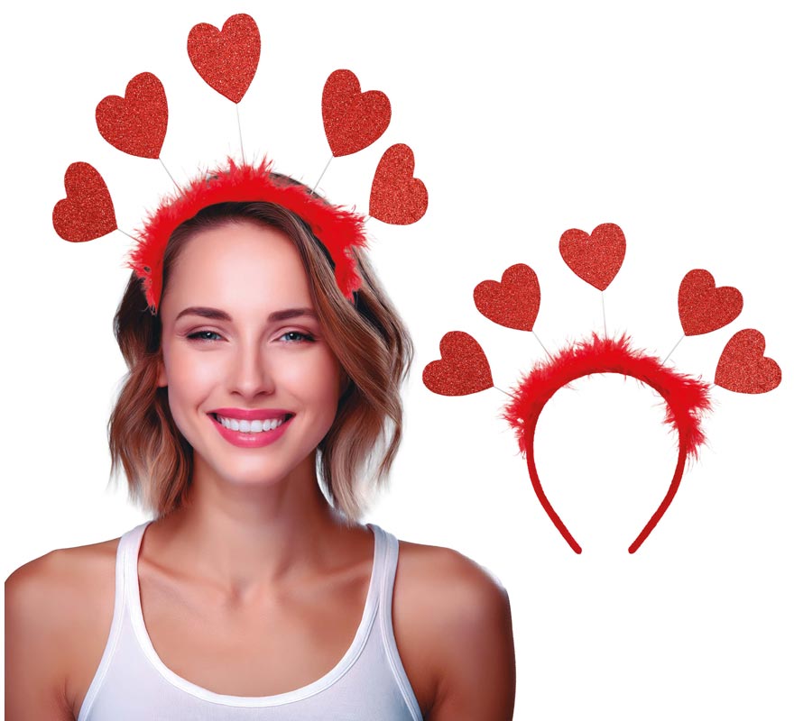 Diadema de Corazones rojos
