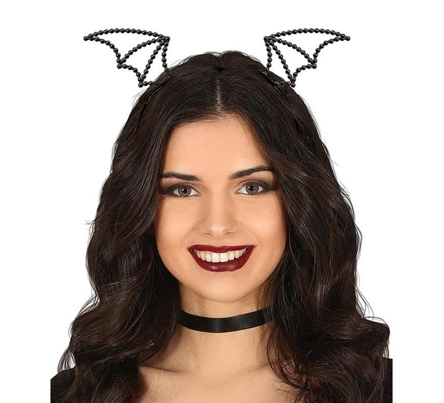 Bat headband black stones