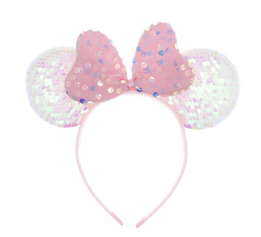 Pink Bling Mouse Headband with pearlescent effect