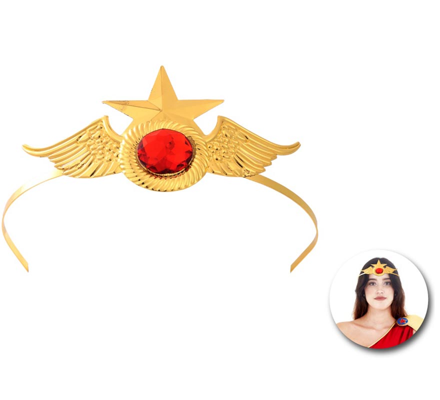 Diadema de Superheroína alas doradas