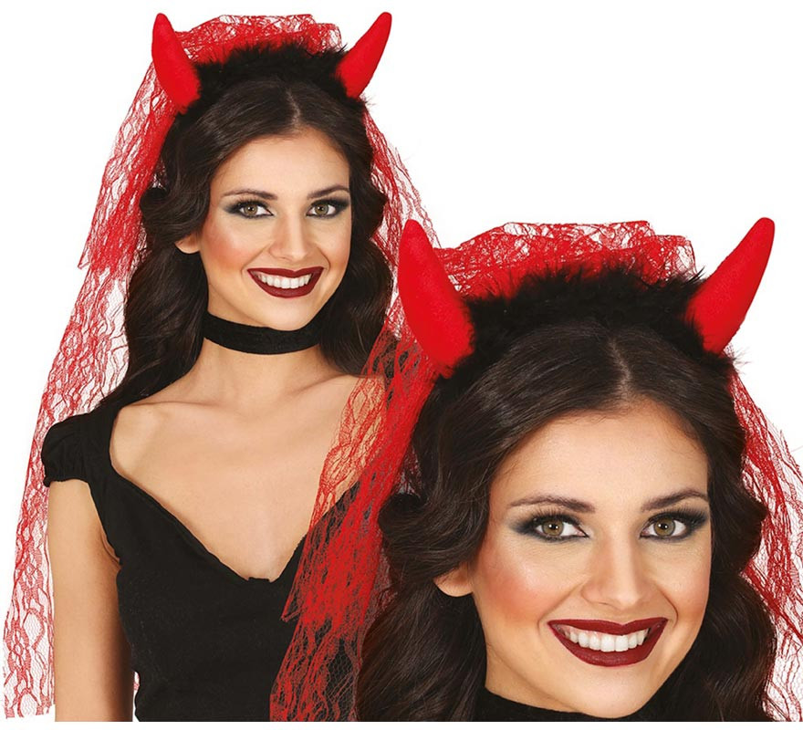 Devil Headband with Veil