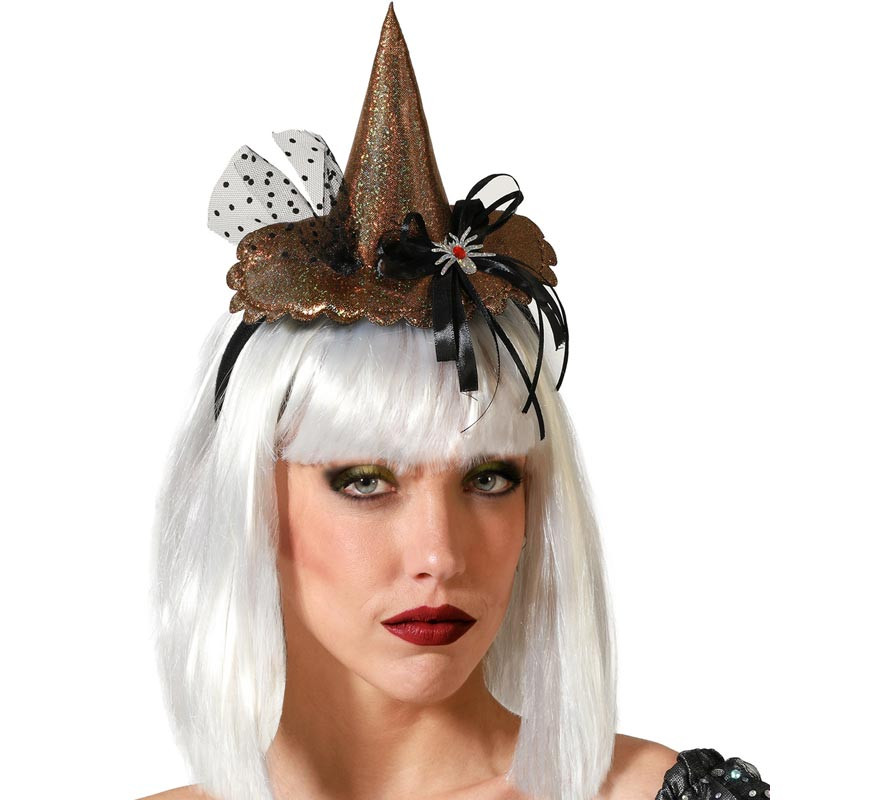 Mini Golden Witch Hat Headband