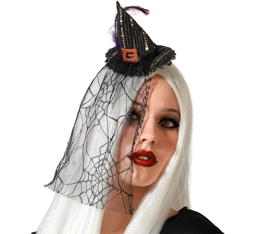 Mini Black Witch Hat Headband