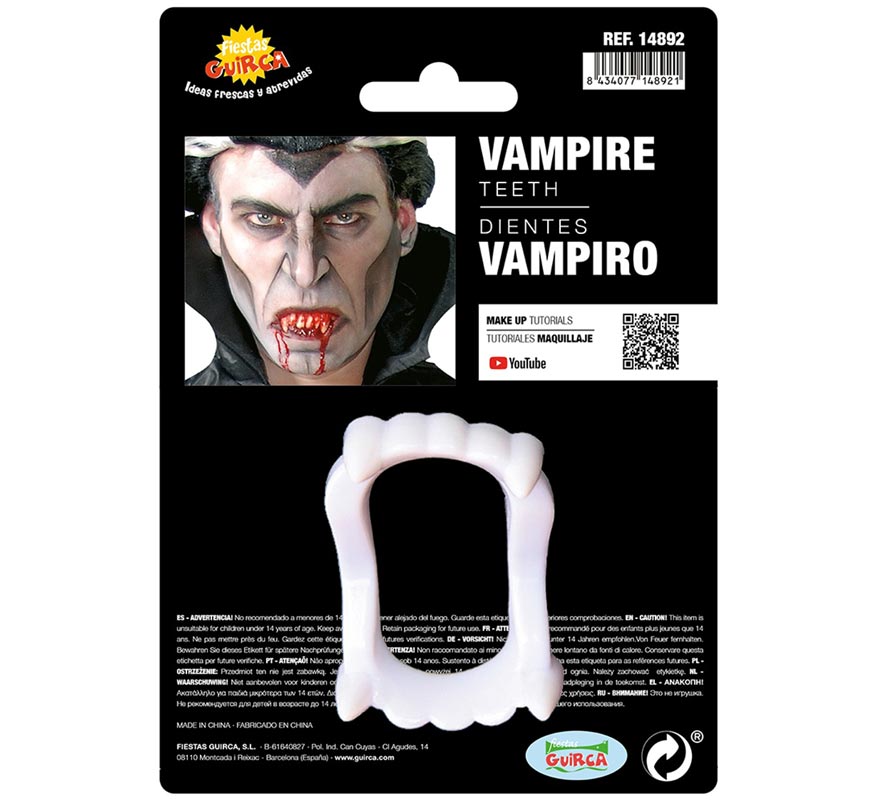 Dientes vampiro colmillos con pega baratos halloween