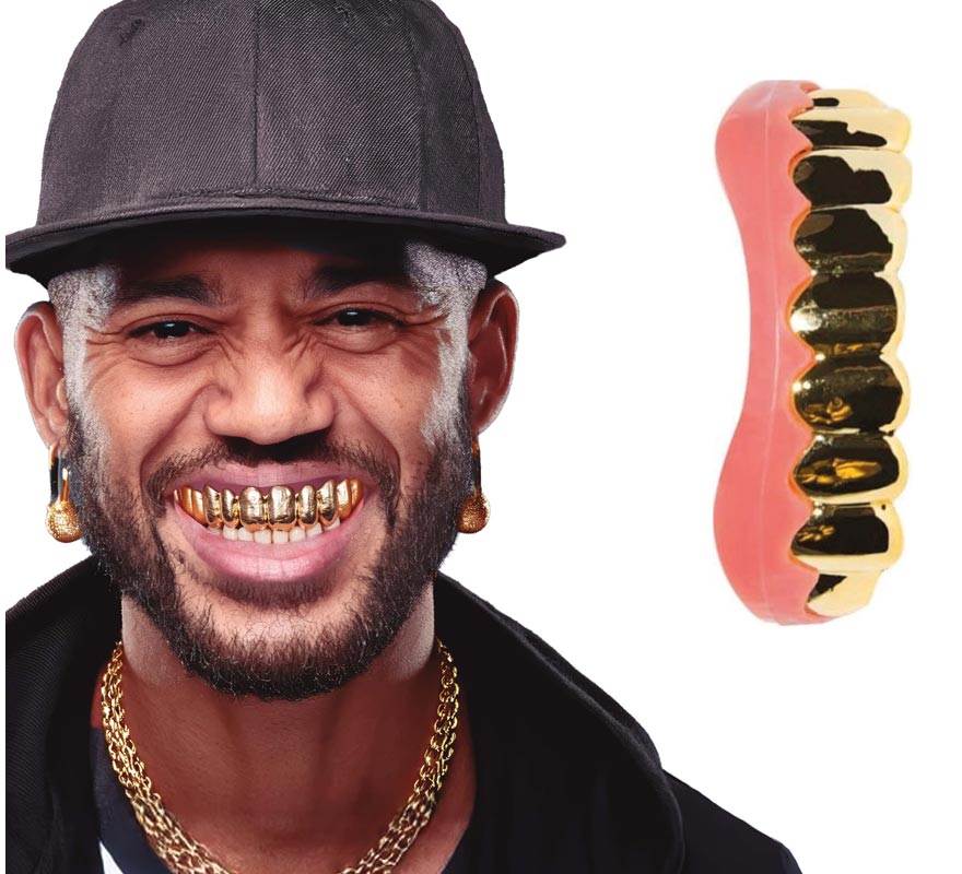 Dientes dorados de rapero