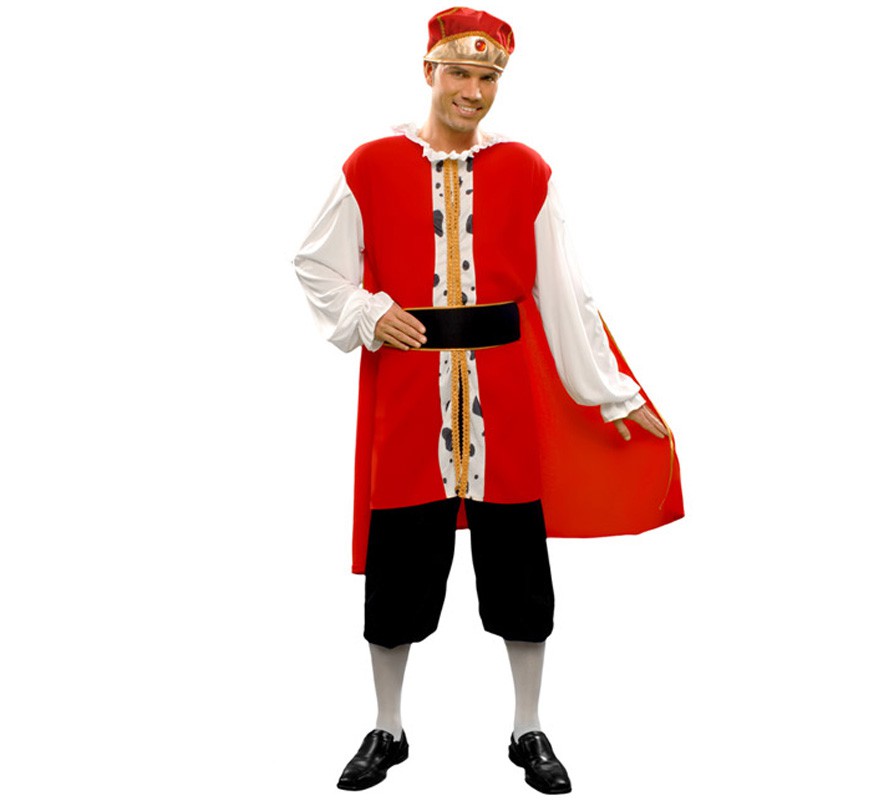 Disfraz barato de Rey Medieval para hombre talla M-L