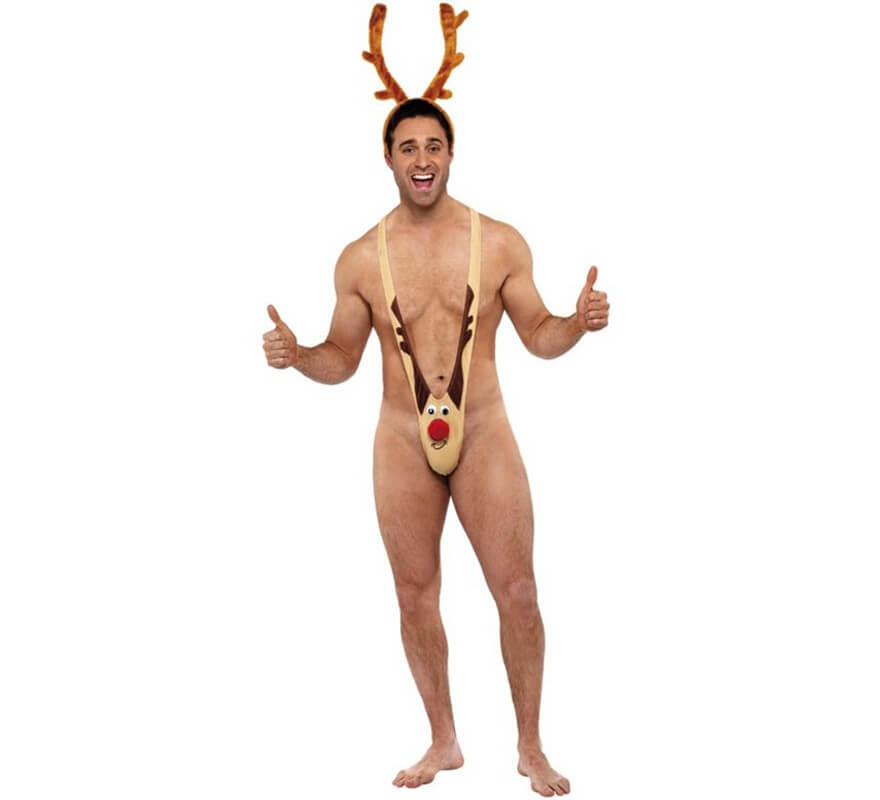 Disfraz Bikini de Reno Rudolf para Hombre para Navidad