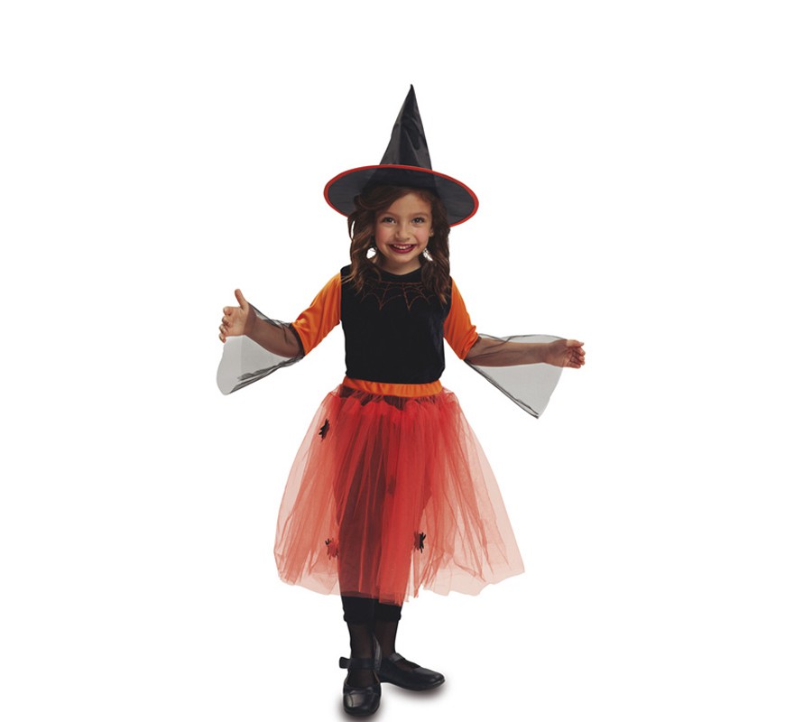 Disfraz Brujita Calabaza de niñas de 3 a 4 años de Halloween