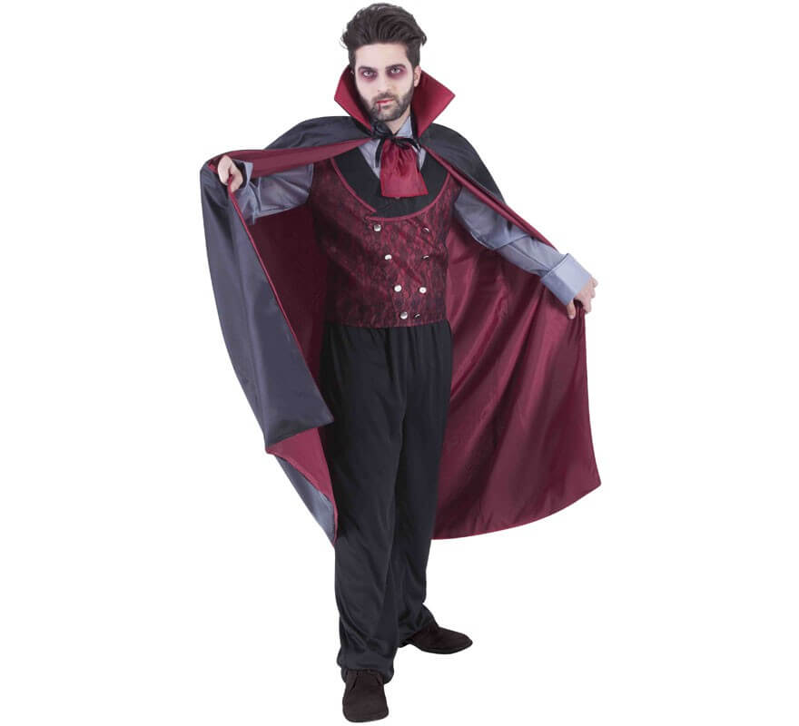 Fantasia Vampiro Conde Drácula Halloween Adulto Masculino