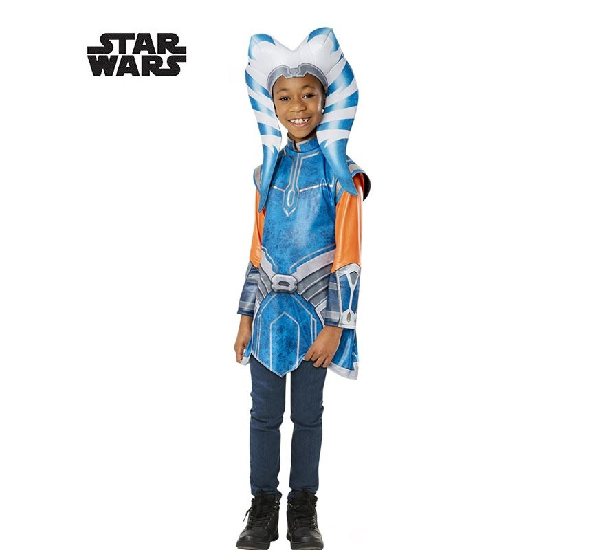 Classic Ahsoka Tano Star Wars costume with headdress for girls