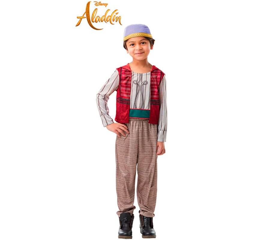  Disney - Disfraz de Aladino para niños pequeños, con camisa,  chaleco, pantalones y sombrero, talla 4T : Juguetes y Juegos