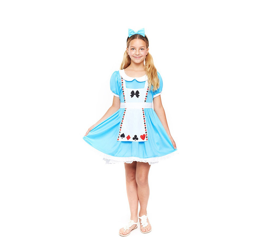 Costume da Alice con vestito blu per bambina
