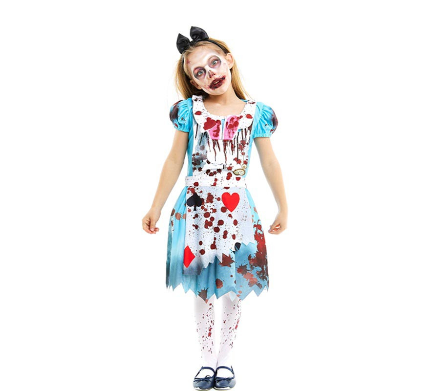 Alice Zombie Costume Classic Blue Dress for Girls and Teens